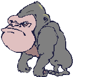 An unfriendly-looking gorilla