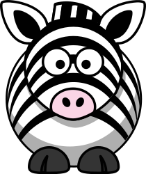 A cartoon zebra