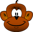 A grinning monkey face
