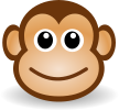 A smiling monkey face